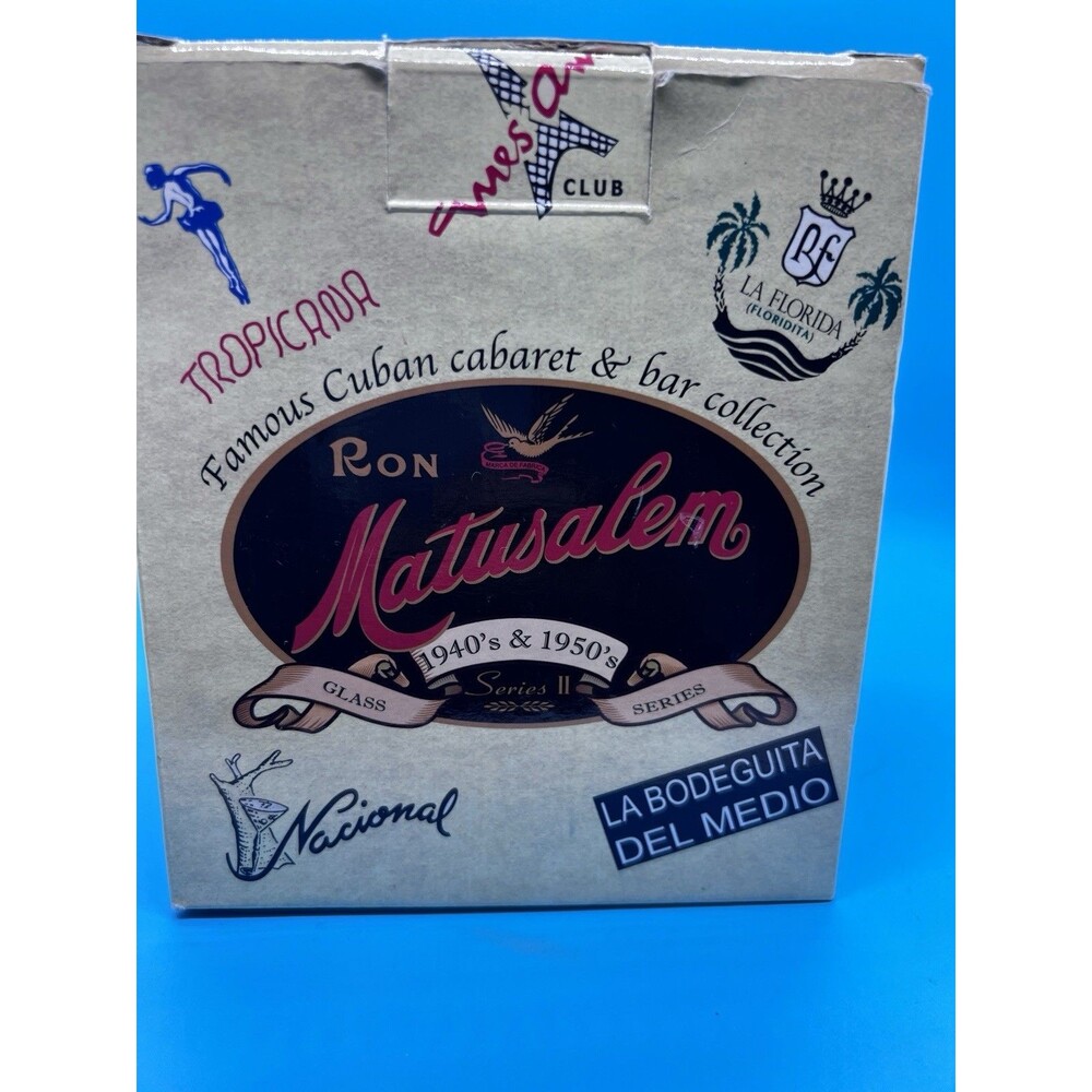 RON MATUSALEM Cuban Cabaret & Bar Highball Glass rum 1940's 1950's cocktail box
